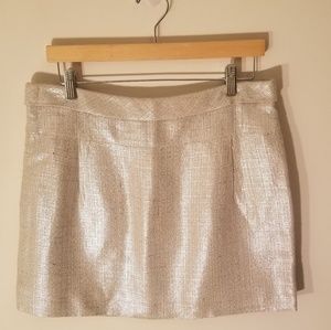NWT--J. CREW Metallic Gold Mini Skirt